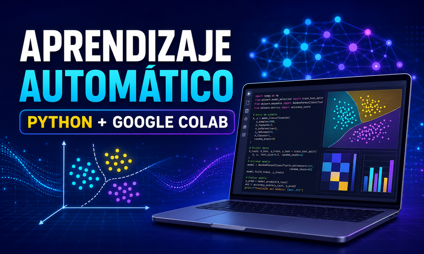 Portada de Aprendizaje automático con Python y Google Colab